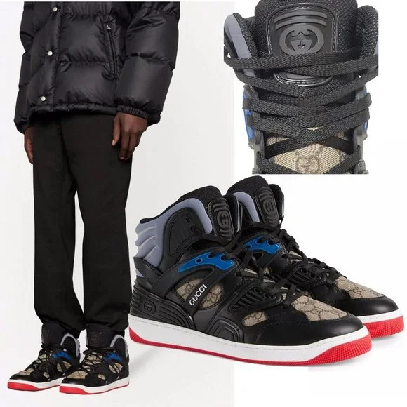 Gucci | Shoes | Gucci Mens Sneakers High Top Basket G Logo  display picture 1